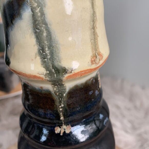 Handmade Pottery Drip Glaze Stonewear Vase - Picture 13 of 17